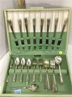 ROGERS SILVERPLATED ONEIDA FLATWARE & CHEST