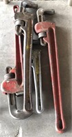 24”  pipe wrenches, 12” pipe wrench