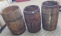 3 Antique Wooden Nail Barrels