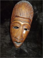 NATIVE WOOD CARVED WALL MASK