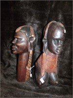 SOLID WOOD CARVED NATIVE AFRICAN FIGURES