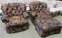 Upholstered Chairs & Ottoman 2 X $$