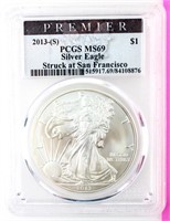 Coin 2013-S American Silver Eagle PCGS MS69