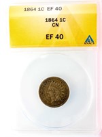 Coin 1864 Indian Head Cent ANACS EF40