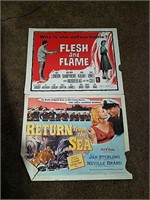 Two vintage movie posters flesh and Flame and