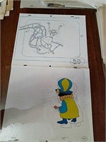 1 animation Cel and one drawing from Happily Ever