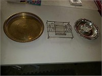 Collection of three vintage silver plate items