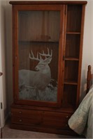 Wood & Frosted Glass Gun Cabinet