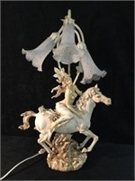 Beautiful Fairy on Horseback Lamp