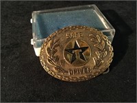 Solid Brass Safe Driver Texaco Belt Buckle with