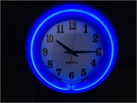 6 Neon Blue Wall Clocks