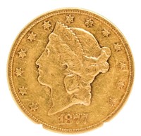 1877-S Liberty $20 Gold Piece