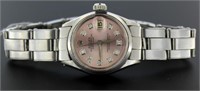 Ladies Oyster Date Pink Diamond Dial Rolex Watch