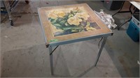 VINTAGE WOOD FOLDING CARD TABLE