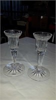 PAIR WATERFORD CRYSTAL CANDLE STICKS 5.5"