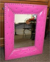Hot Pink metal Framed Mirror
