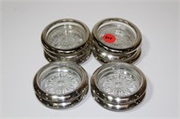 Silver plate glass coasters (Lot Of 10)