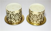 Pair of Decorative Candles On chargers