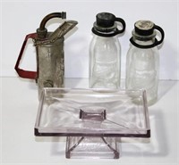 Unusual Vintage Glass Bottles & Torch