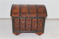 Wooden Humpback Chest With Hinged Lid