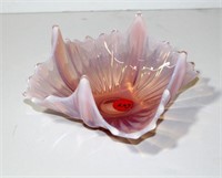 Decorative Art Glass Ruffled Bowl
