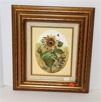 E. Simmons Signed Sunflower Painting On Board
