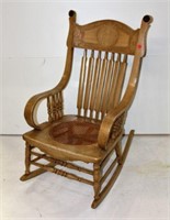 Vintage Rocking Chair With Slat Back