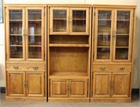 Oak  Entertainment Center wall unit with displays