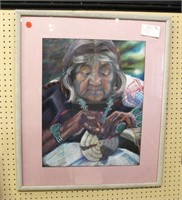 An Original Pastel "The Weaver" Signed