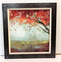 Framed painting on Board of Autumn Leaves