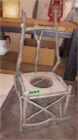 RUSTIC WOOD CHAIR PLANT STAND 11" X 11" X 24"