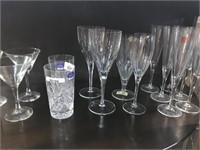 QTY OF GLASSES INCLUDES; DOULTON, ITALIAN ETC