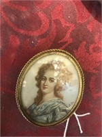 HAND PAINTED VICTORIAN BROOCH