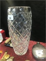 LARGE HEAVY CRYSTAL VASE