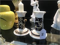 PR OF CORNICOPIA WEDGWOOD CANDLESTICKS