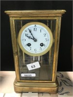 BRASS CARRIAGE CASED CLOCK