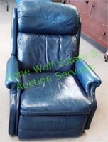 Blue Leather Recliner