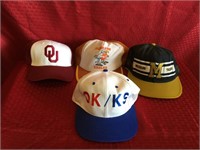 Four College Ball Caps Hats