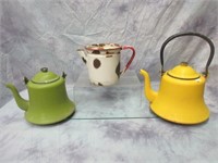Set of Three Enameled Garden Containers