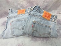Two Pairs Levi 501's Jeans - Size 34x29