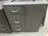 Metal Double-Sided Filing Cabinet w/ Safe