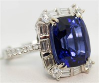 14kt Gold 9.99 ct Sapphire & Diamond Ring
