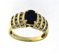 14kt Gold Quality Genuine Sapphire & Diamond Ring