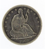 1860-S Seated Liberty Silver Half Dollar *NICE