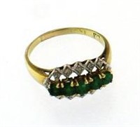14kt Gold Vintage Genuine Emerald Anniversary Ring