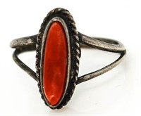 Vintage Red Coral Estate Ring