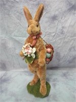 Victorian Style Fur Covered Rabbit Figure 16"