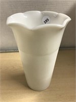 Milk Glass Ribbed Vase (hazel Atlas)