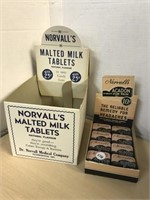Norvall's Milted Milk Tablets Box With Wrappers