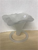 Acid Washed Venetian Glass Flower Shaped Vase